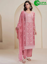 Load image into Gallery viewer, Beautiful Pink Color Peach With Embroidery Work Pakistani Palazzo Salwar Suit