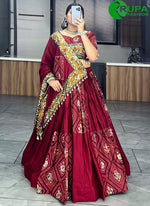Load image into Gallery viewer, New Designer Maroon Color Pure Rayon Cotton With Bandhani Print Lehanga Choli
