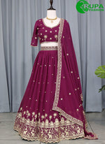 Load image into Gallery viewer, Outstanding Wine Color Rich Embroidery With Sequence Work And Lehanga Choli