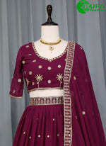 Load image into Gallery viewer, Outstanding Wine Color Rich Embroidery With Sequence Work And Lehanga Choli