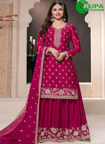 Load image into Gallery viewer, New Designer Pink Color With Embroidered Work Palazzo Salwar Suit