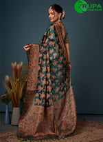 Load image into Gallery viewer, New Designer Navy Blue Color Organza Classic Saree