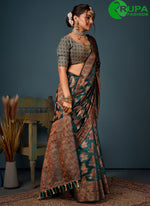 Load image into Gallery viewer, New Designer Navy Blue Color Organza Classic Saree