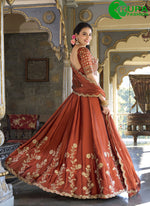 Load image into Gallery viewer, Beautiful Orange Color Sequins and Thread Embroidery Work Lehenga Choli