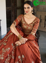 Load image into Gallery viewer, Beautiful Orange Color Sequins and Thread Embroidery Work Lehenga Choli