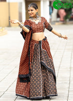 Load image into Gallery viewer, Beautifully Plain With Printed Work Cotton Festival Wear Lehenga Choli