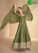 Load image into Gallery viewer, Attractive Green Color Jacquard Designer Party Wear Anarkali Suit