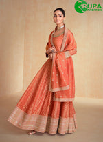 Load image into Gallery viewer, Divine Orange Color Jacquard Designer Party Wear Anarkali Suit