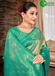 Sea Green Color Weaving Work Kanjivaram Silk Classical Party Wear Saree