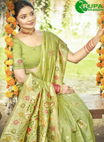 Load image into Gallery viewer, Gorgeous Green Color Assam Silk New Designer Traditional Saree With Meena Work Blouse
