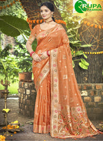 Load image into Gallery viewer, Adorable Orange Color Assam Silk Party Wear Saree with Meena Work Blouse
