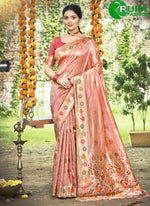 Load image into Gallery viewer, Attractive Pink Color Assam Silk Saree with Meena Work
