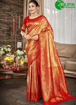 Load image into Gallery viewer, Attractive Red Color Kanjivaram Silk Weaving Work Classical Saree
