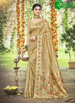 Load image into Gallery viewer, Beige Color Assam Silk With Meena Work Classical Designer Party Wear Saree
