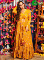 Load image into Gallery viewer, Beautiful Yellow Color Airtex Chinon Designer Party Wear Ready Made Western Suit
