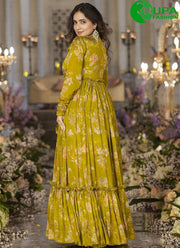 Divine Olive Green Color Airtex Chinon Digital Print Ready Made Western Suit