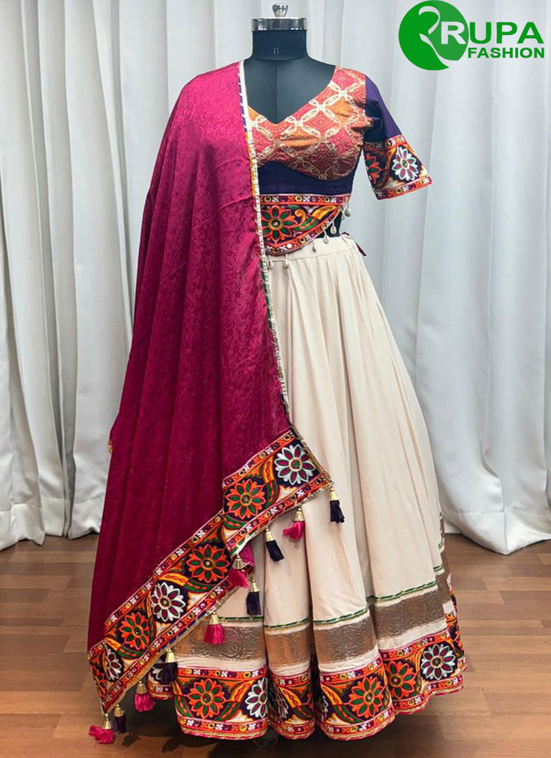 Delightful Beige Color Rayon New Designer Traditional Lehenga Choli