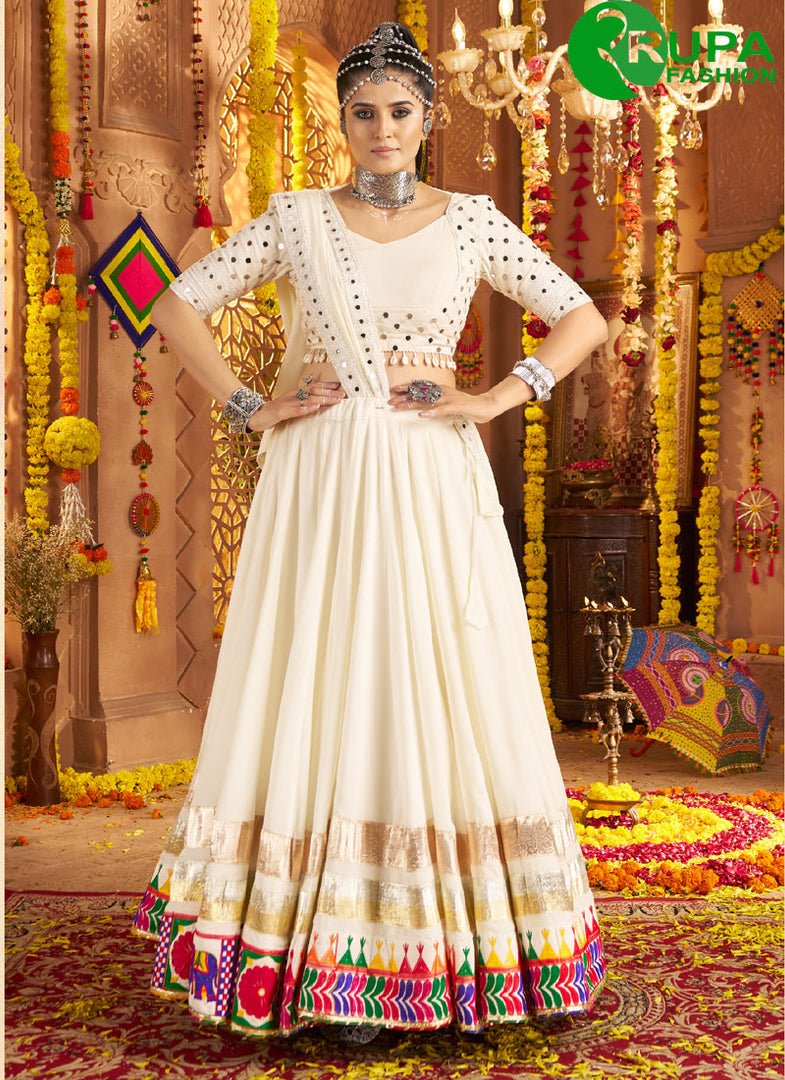 Wonderful Off White Color New Rayon Designer Lehenga Choli
