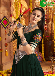 Attractive Green Color Rayon Readymade Lehenga Choli