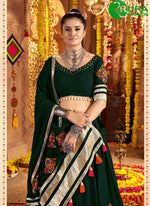 Load image into Gallery viewer, Attractive Green Color Rayon Readymade Lehenga Choli
