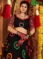 Load image into Gallery viewer, Majestic Black Color Viscose Cotton Readymade Traditional Lehenga Choli
