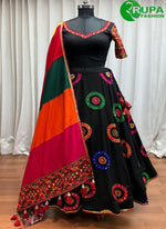 Load image into Gallery viewer, Majestic Black Color Viscose Cotton Readymade Traditional Lehenga Choli
