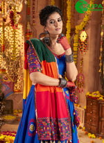 Load image into Gallery viewer, Divine Blue Color Cotton Embroidered, Mirror and Thread Work Readymade Lehenga Choli
