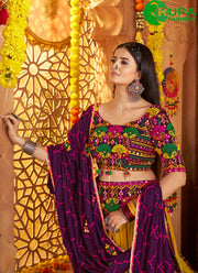 Eye Catchy Multi Color Viscose Cotton Designer Traditional Lehenga Choli