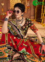 Load image into Gallery viewer, Lovely Red Color Organic Cotton Readymade Traditional Lehenga Choli
