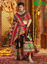 Load image into Gallery viewer, Majestic Black Color Organic Cotton Readymade Traditional Lehenga Choli
