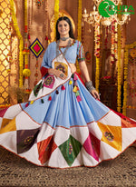 Load image into Gallery viewer, Adorable Blue Color Viscose Cotton New Designer Traditional Ready Made Lehenga Choli

