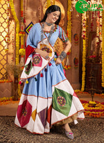 Load image into Gallery viewer, Adorable Blue Color Viscose Cotton New Designer Traditional Ready Made Lehenga Choli
