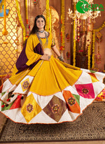 Load image into Gallery viewer, Divine Mustard Yellow Color Cotton Readymade Traditional Lehenga Choli
