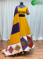 Load image into Gallery viewer, Divine Mustard Yellow Color Cotton Readymade Traditional Lehenga Choli
