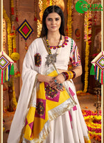 Load image into Gallery viewer, Adorable Off White Viscose Cotton Embroidered Traditional Lehenga Choli
