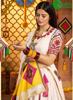 Load image into Gallery viewer, Adorable Off White Viscose Cotton Embroidered Traditional Lehenga Choli
