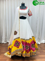 Load image into Gallery viewer, Adorable Off White Viscose Cotton Embroidered Traditional Lehenga Choli
