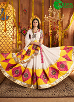 Load image into Gallery viewer, Adorable Off White Viscose Cotton Embroidered Traditional Lehenga Choli
