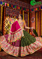 Load image into Gallery viewer, Multi Color Cotton Readymade Lehenga Choli with Embroidered, Mirror, Print and Thread Work
