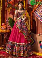Load image into Gallery viewer, Multi Color Embroidered, Mirror and Thread Work Viscose Cotton Readymade Lehenga Choli

