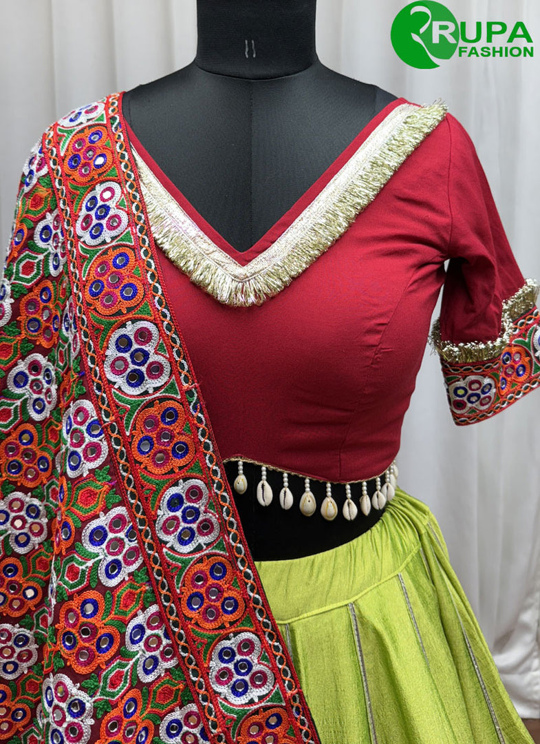 Wonderful Green Color Silk New Designer Ready Made Traditional Lehenga Choli