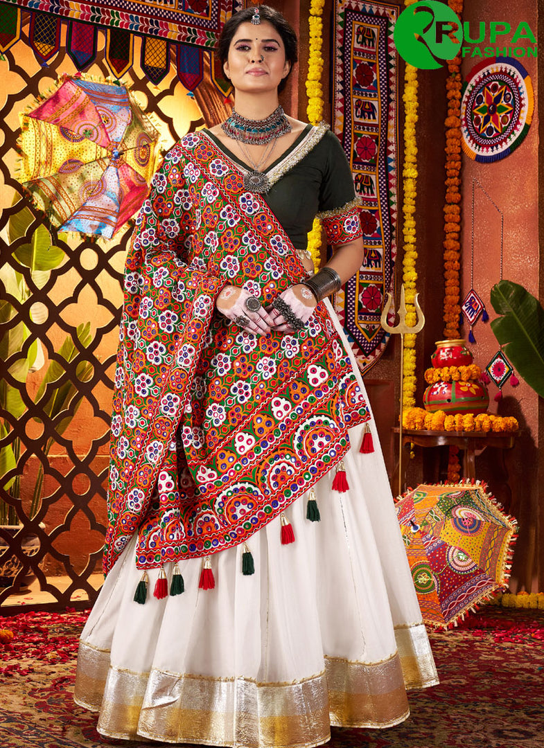 Divine White Color Silk New Designer Traditional Party Wear Lehenga Choli