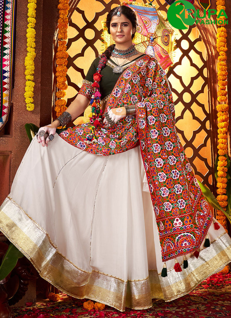 Divine White Color Silk New Designer Traditional Party Wear Lehenga Choli