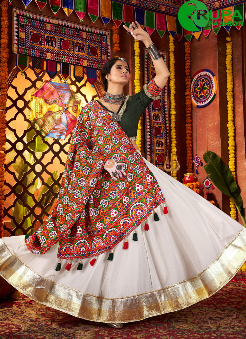 Divine White Color Silk New Designer Traditional Party Wear Lehenga Choli