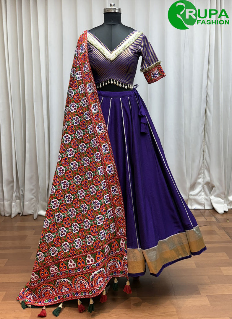 Adorable Purple Color Silk Weaving Work Readymade Lehenga Choli