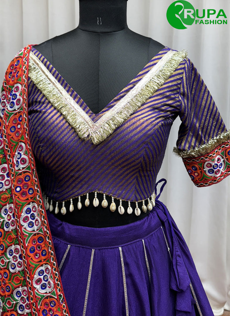 Adorable Purple Color Silk Weaving Work Readymade Lehenga Choli