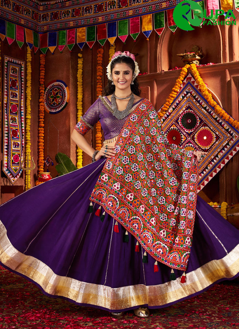 Adorable Purple Color Silk Weaving Work Readymade Lehenga Choli