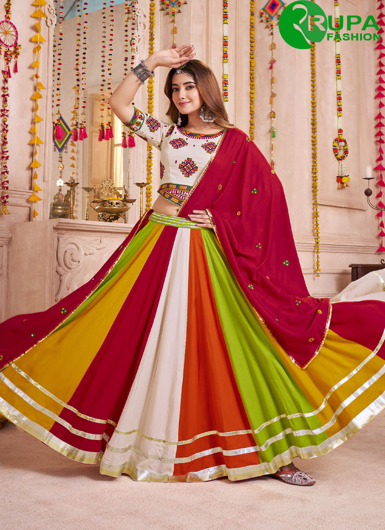 Multi Color Viscose Cotton Lace Work Readymade Traditional Lehenga Choli