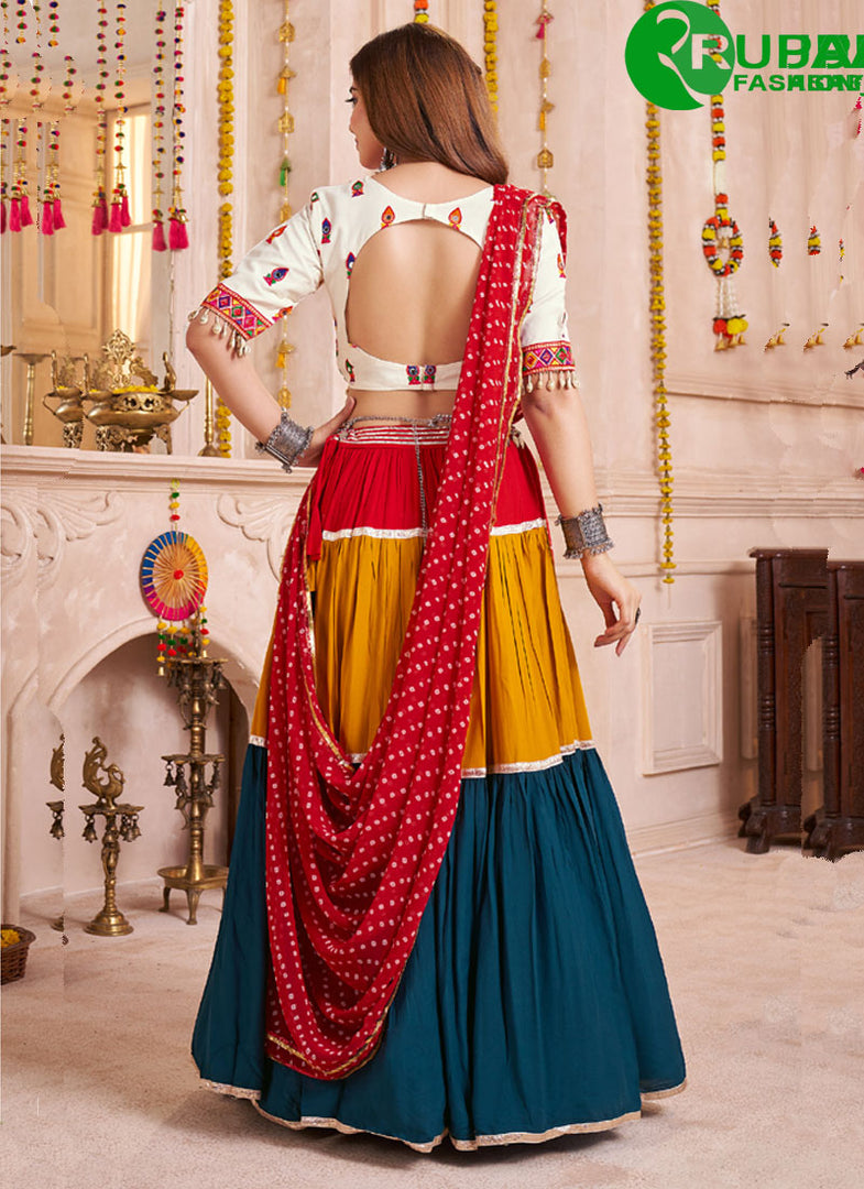 Multi Color Viscose Cotton Lace Work Readymade Traditional Lehenga Choli