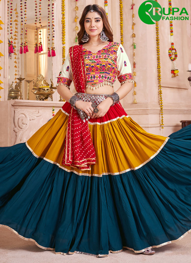 Multi Color Viscose Cotton Lace Work Readymade Traditional Lehenga Choli